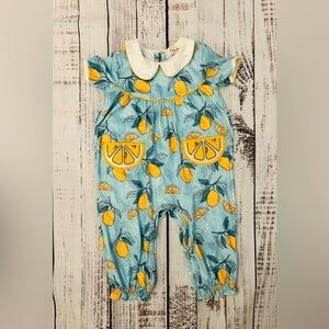 Marie Nicole Lemon Print Baby Romper